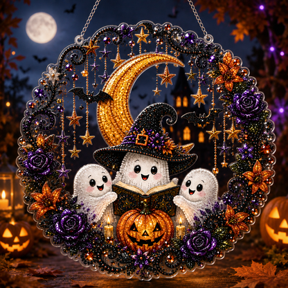 🎃Halloween Black Cat and Moon Diamond Painting Wall Hanging Set