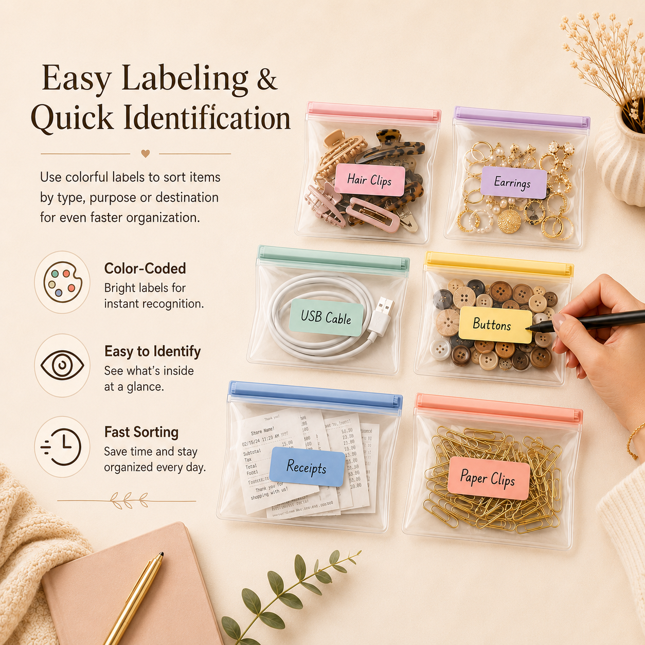 𝐖𝐚𝐭𝐞𝐫𝐩𝐫𝐨𝐨𝐟 𝐒𝐞𝐥𝐟-𝐒𝐞𝐚𝐥𝐢𝐧𝐠 𝐒𝐭𝐨𝐫𝐚𝐠𝐞 𝐏𝐨𝐮𝐜𝐡 – 𝐑𝐞𝐮𝐬𝐚𝐛𝐥𝐞 𝐓𝐫𝐚𝐯𝐞𝐥 𝐎𝐫𝐠𝐚𝐧𝐢𝐳𝐞𝐫 𝐟𝐨𝐫 𝐄𝐚𝐫𝐛𝐮𝐝𝐬, 𝐂𝐚𝐛𝐥𝐞𝐬, 𝐕𝐢𝐭𝐚𝐦𝐢𝐧𝐬 & 𝐒𝐦𝐚𝐥𝐥 𝐀𝐜𝐜𝐞𝐬𝐬𝐨𝐫𝐢𝐞𝐬
