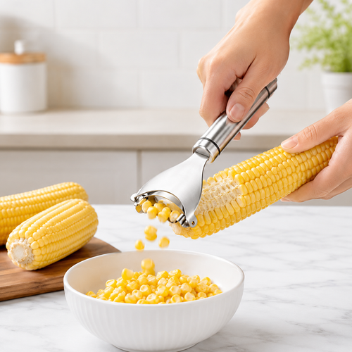 🌽 Stainless Steel Corn Stripper – Fast & Mess-Free Corn Kernel Remover