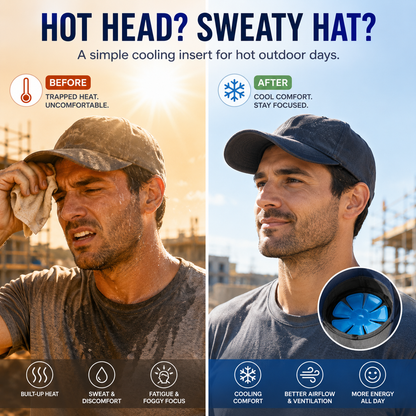 Reusable Cooling Gel Ice Packs for Hard Hats & Sun Hats