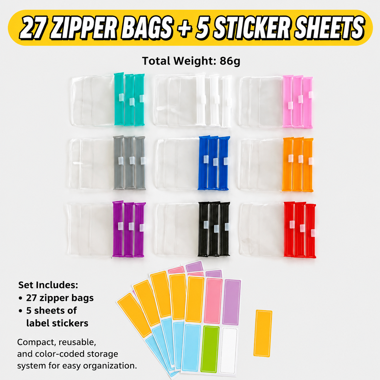Set of 27 EVA bags plus 5 labels1