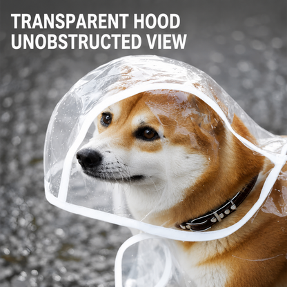 Keep Your Dog Dry, Comfortable & Ready for Rainy Walks Clear Hooded Dog Raincoat with Full-Body Coverage