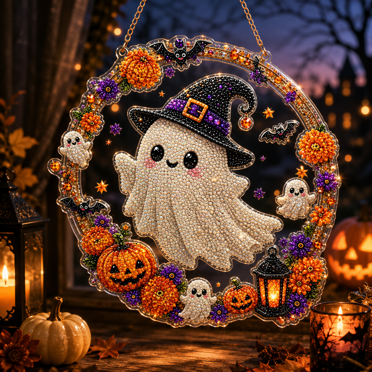 🎃Halloween Black Cat and Moon Diamond Painting Wall Hanging Set
