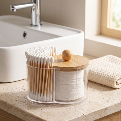 2-in-1 Cotton Swab and Pad Organizer