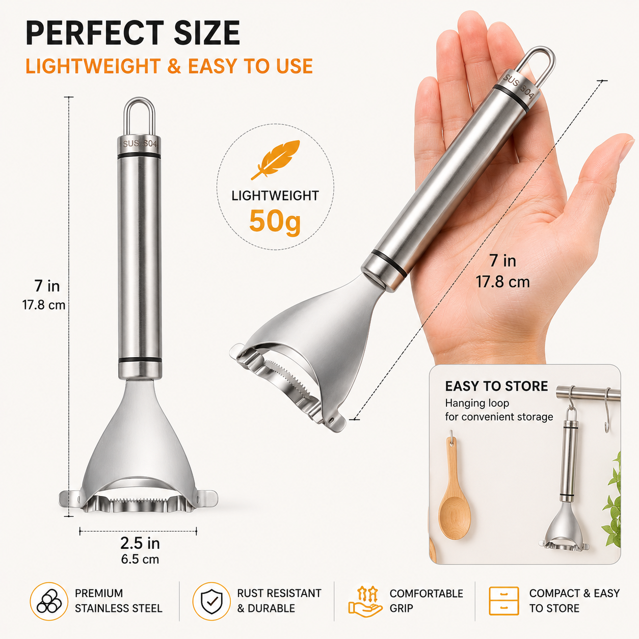 🌽 Stainless Steel Corn Stripper – Fast & Mess-Free Corn Kernel Remover