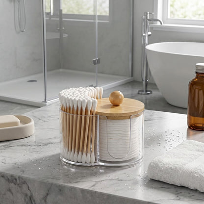 2-in-1 Cotton Swab and Pad Organizer