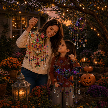 🎃💎Halloween Crystal Wind Chime – Colorful Acrylic Hanging Decoration