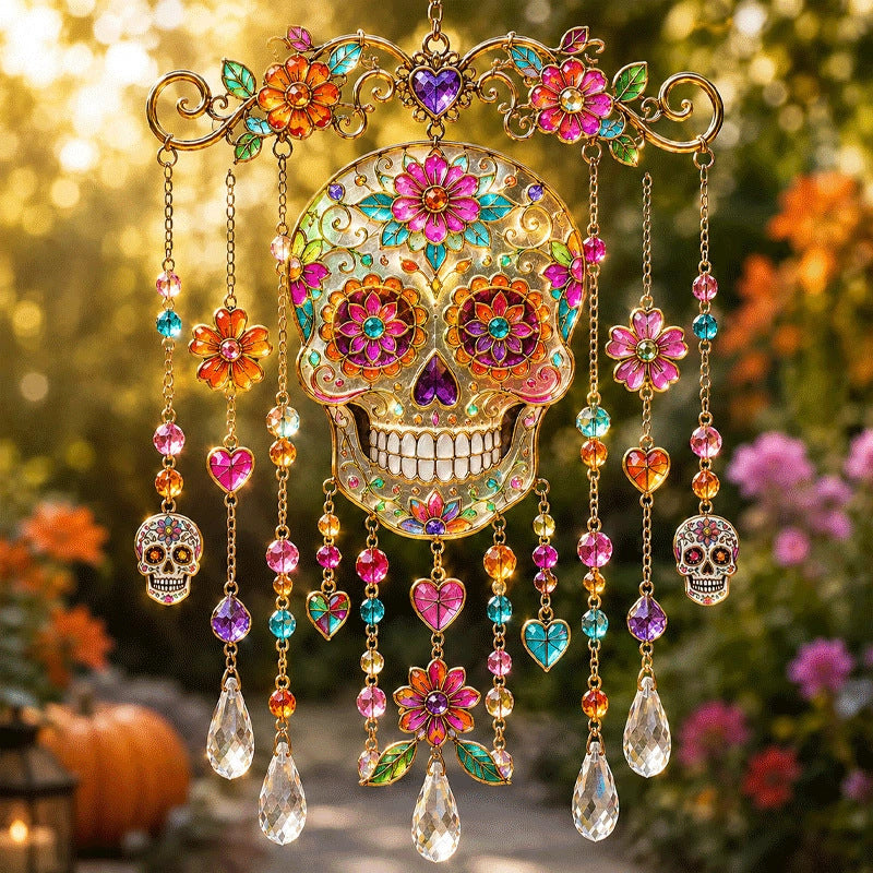 🎃💎Halloween Crystal Wind Chime – Colorful Acrylic Hanging Decoration