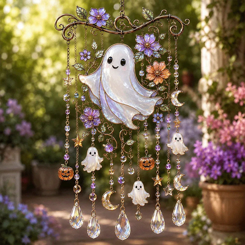 🎃💎Halloween Crystal Wind Chime – Colorful Acrylic Hanging Decoration