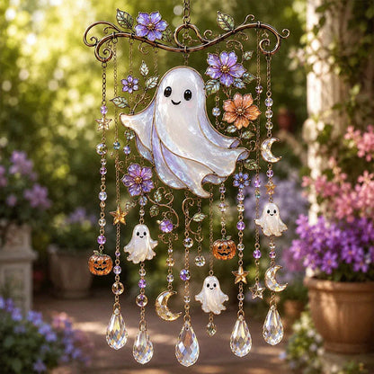 🎃💎Halloween Crystal Wind Chime – Colorful Acrylic Hanging Decoration