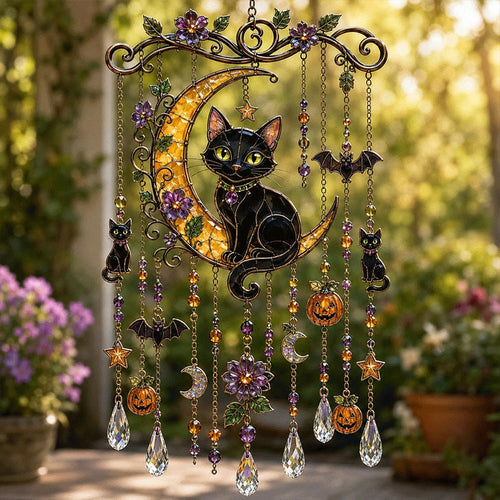 🎃💎Halloween Crystal Wind Chime – Colorful Acrylic Hanging Decoration
