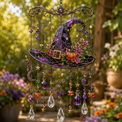 🎃💎Halloween Crystal Wind Chime – Colorful Acrylic Hanging Decoration