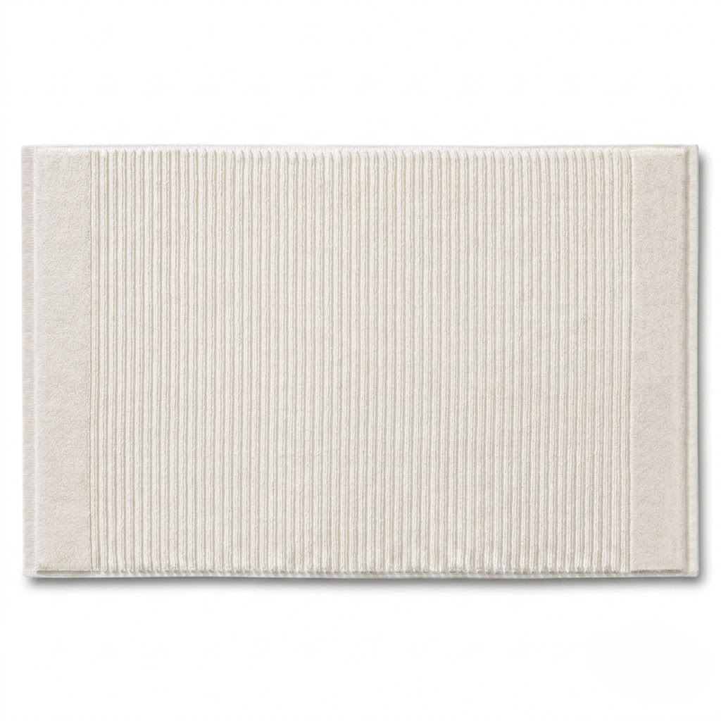 Premium Cotton Striped Bathroom Towel Mat