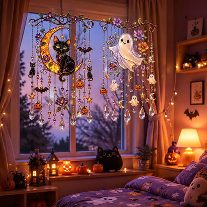 🎃💎Halloween Crystal Wind Chime – Colorful Acrylic Hanging Decoration