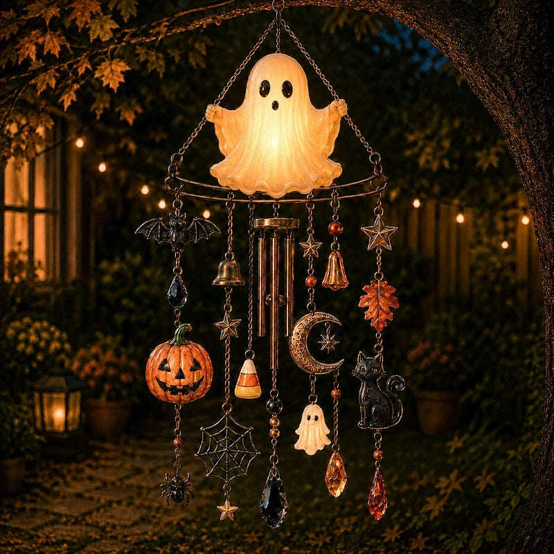 🎃💎Halloween Crystal Wind Chime – Colorful Acrylic Hanging Decoration